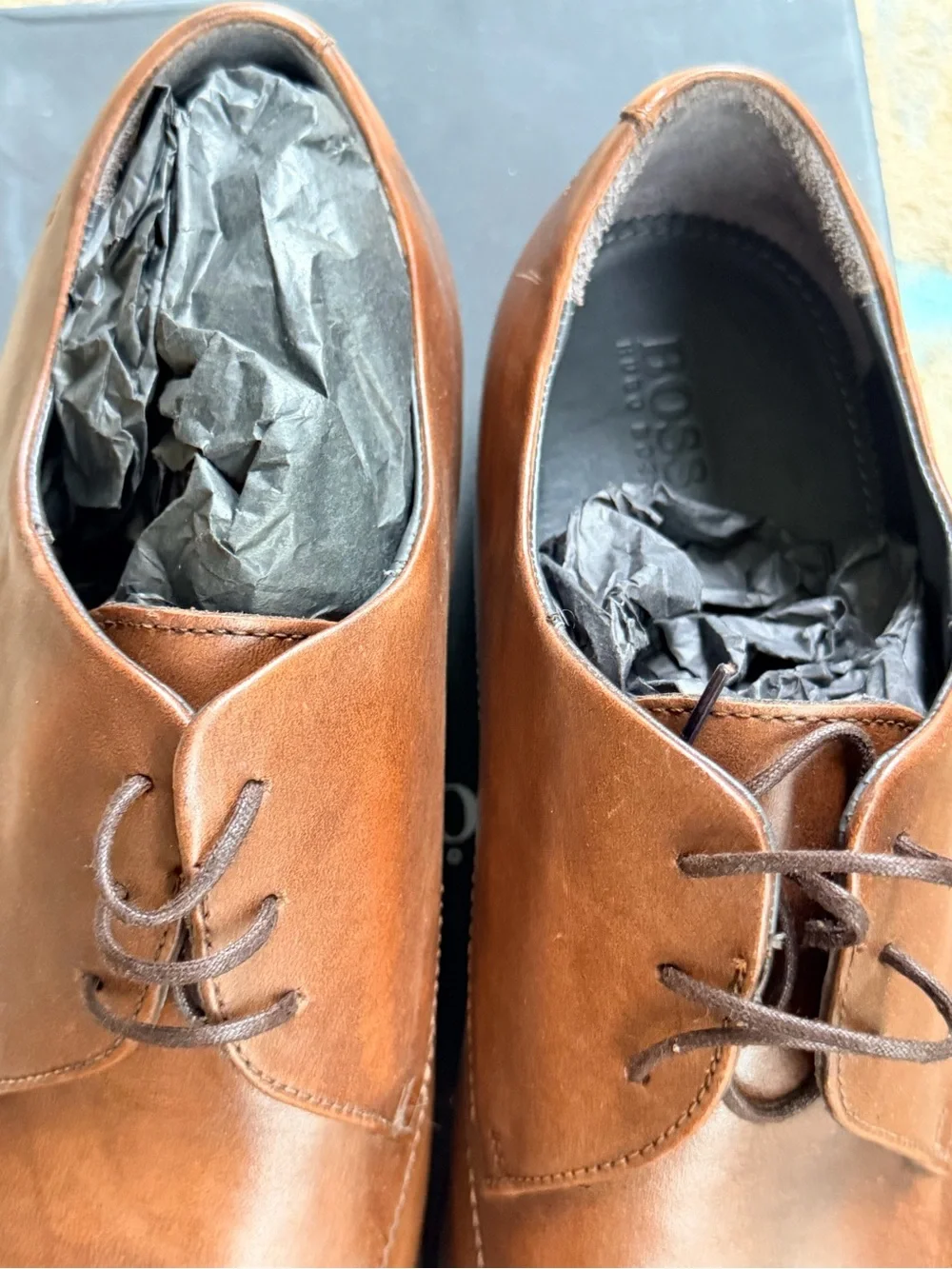 Hugo Boss Brown Leather Derby Shoes